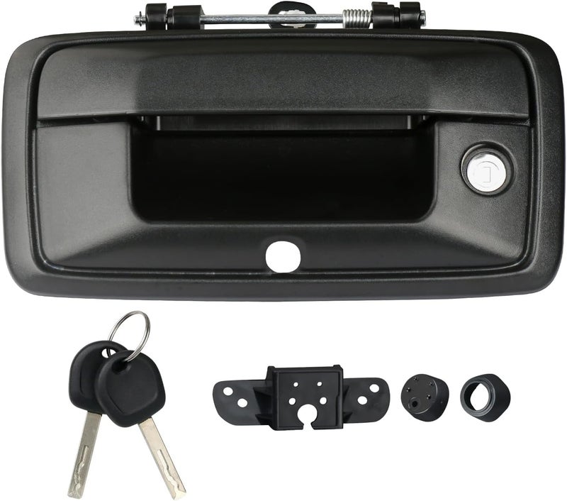 omoZone Tailgate Handle with Camera Hole Liftgate Latch Handle with Key Lock Cylinder Fit for 2016-2019 Chevrolet Chevy Silverado GMC Sierra - Image 1
